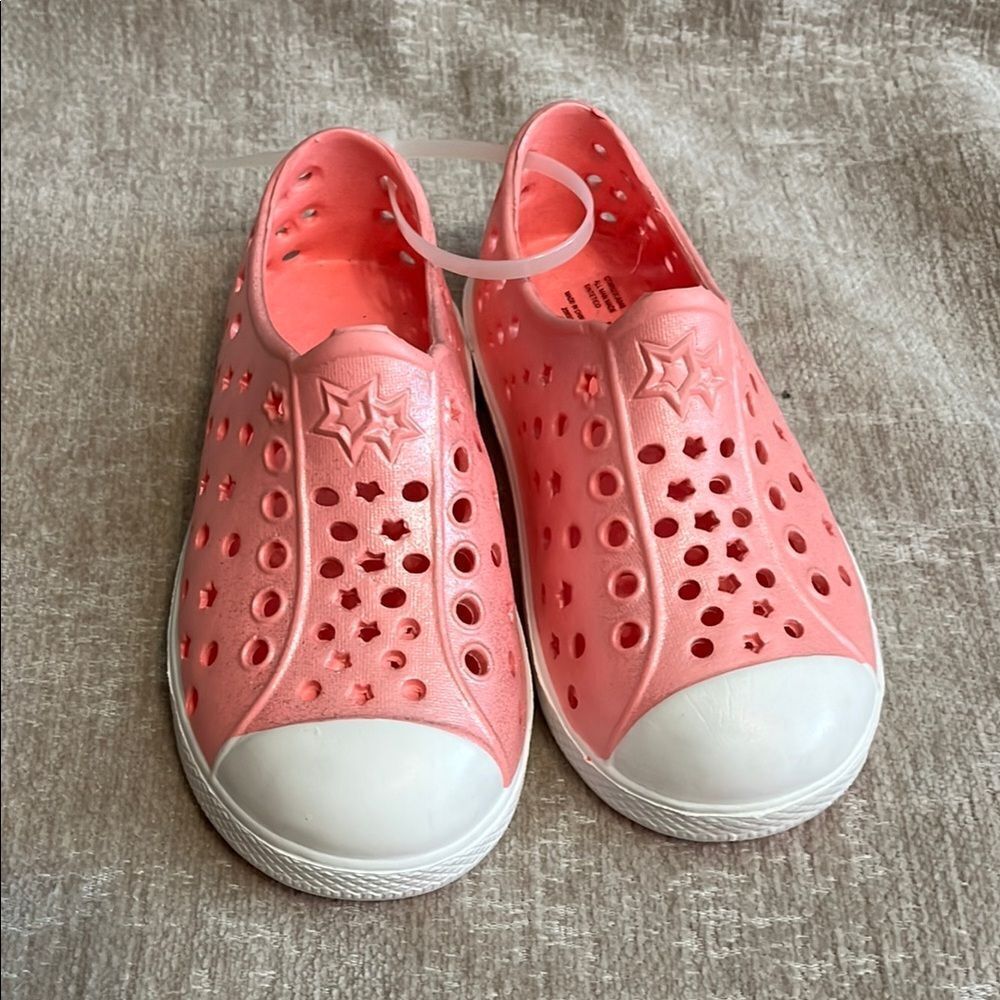 Kids Pink Star Slip-On Shoes